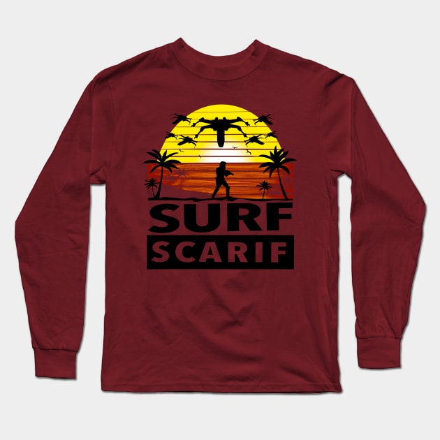 Surf Scarif Long Sleeve T-Shirt by Stuntman Fred's Fan Art